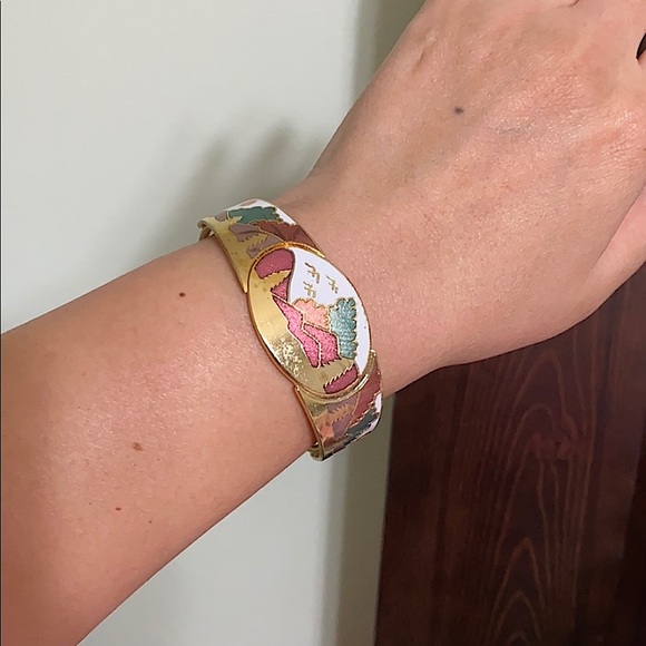 🖤Vtg💕cloisonné bangle bracelet - Picture 1 of 11